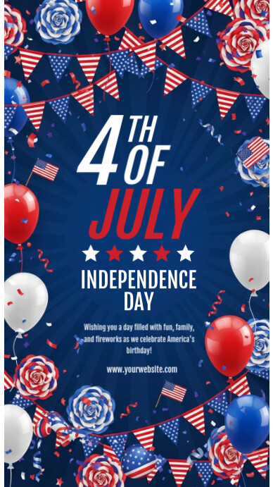 4th of july greetings Instagram Story template