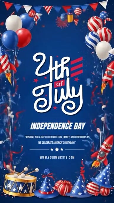 4th of July greetings Instagram Reel template