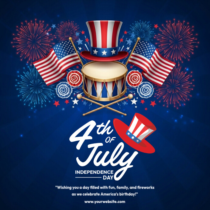 4th of july greetings Post Instagram template