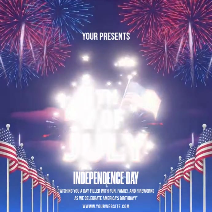 4th of July greetings Vierkant (1:1) template