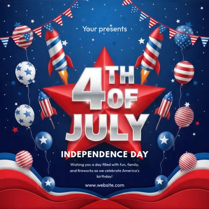4th Of July Greetings Instagram Post Instagram-opslag template