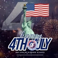 4th of july greetings video Quadrado (1:1) template