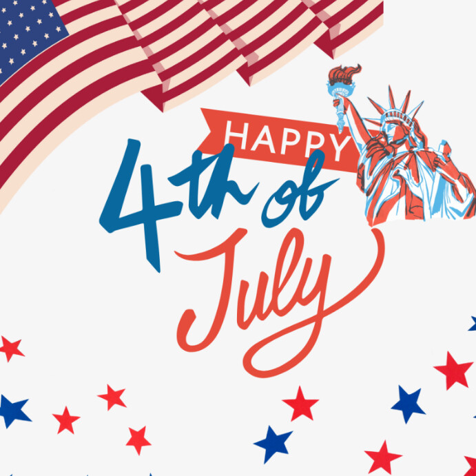 4th of July Happy Independence Banner Instagram-bericht template
