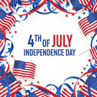 4th of July Happy Independence Post Instagram Plasing template