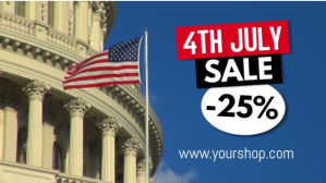 Blue 4th of July Sale Facebook Cover Video Template