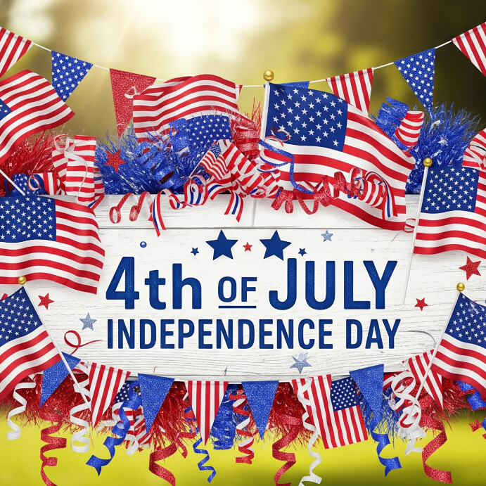 4th of July Independence Banner USA Instagram Plasing template