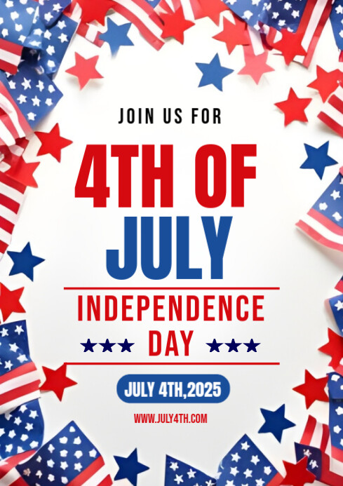4th Of July Independence Day A4 Template | PosterMyWall