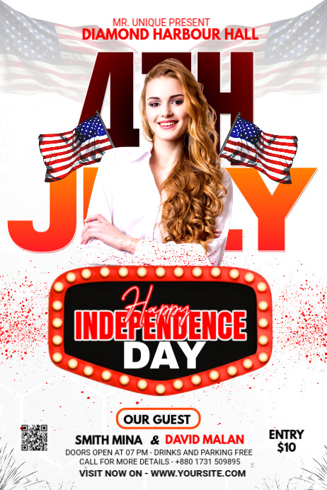 4th Of July Independence Day Celebration Cartaz template
