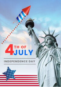 4th Of July Independence Day Celebration Flyer A3 template