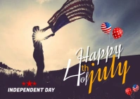 4th of July Independence Day Postcard template