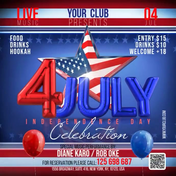 Independent Party Logo Happy Independence Day Icecream Drinks Vorlage