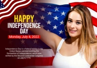 4th of July Independence Day Kartu Pos template