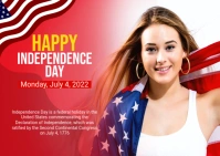 4th of July Independence Day Postcard template
