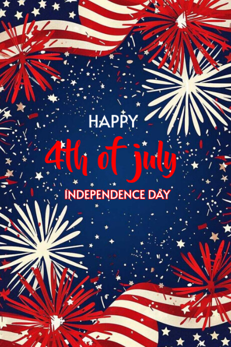 4th of July Independence day Cartaz template