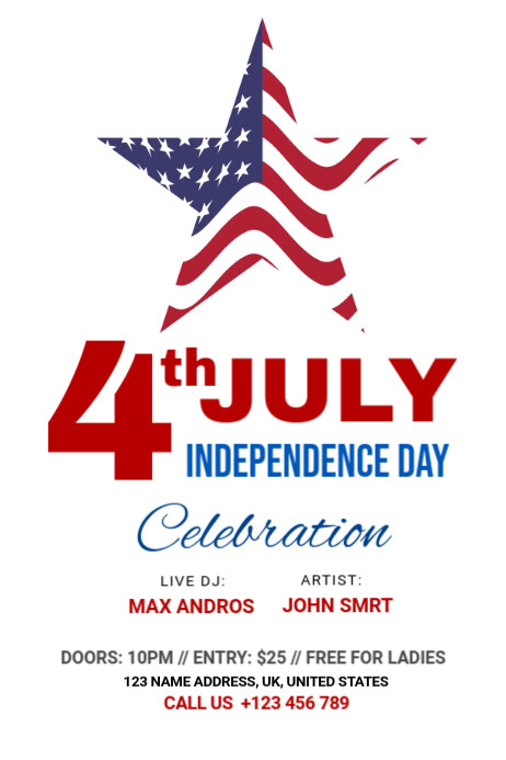 4TH OF JULY INDEPENDENCE DAY Template | PosterMyWall
