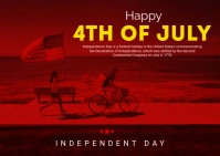 4th of July Independence Day Postcard template
