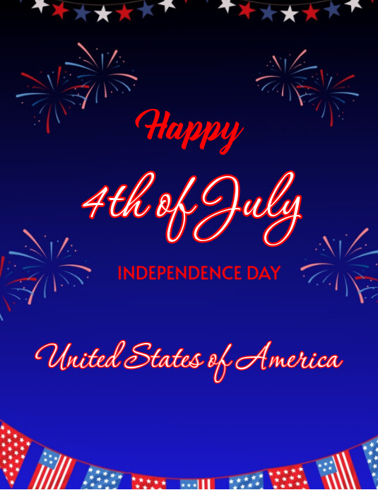 4th of July Independence day 传单(美国信函) template