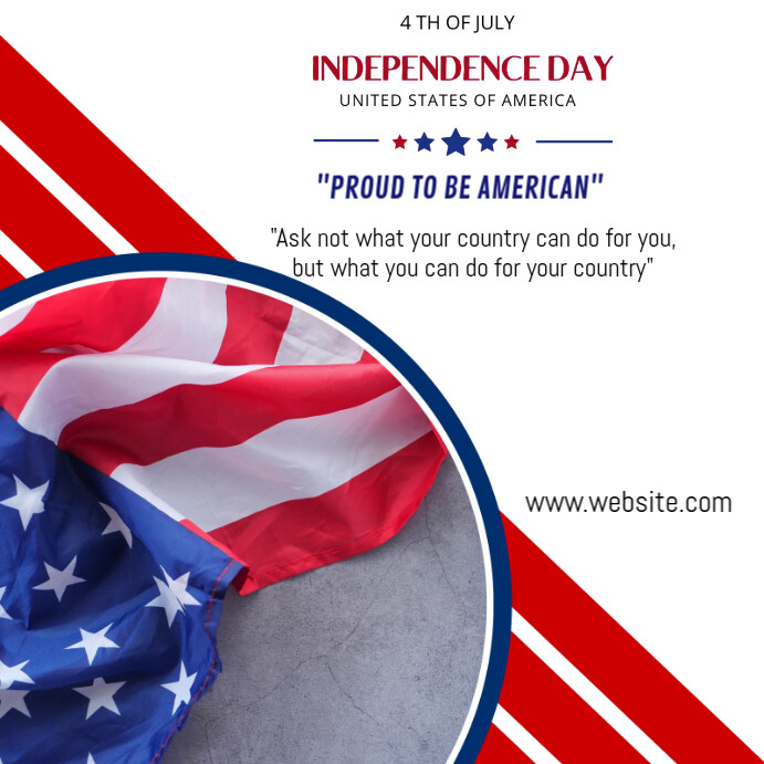 4th of july independence day โพสต์บน Instagram template