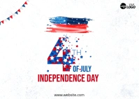 4th of July Independence Day Postcard template