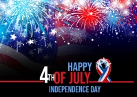 4th of July Independence Day Postcard template