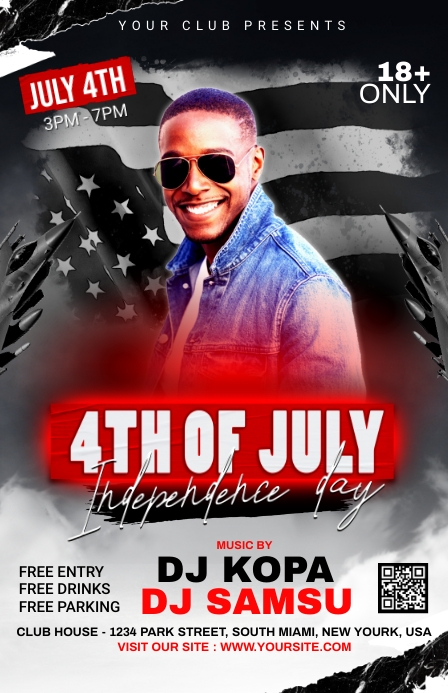 4th of July Independence day Flyer Template | PosterMyWall