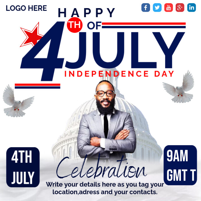 4th of July independence day flyer template | PosterMyWall