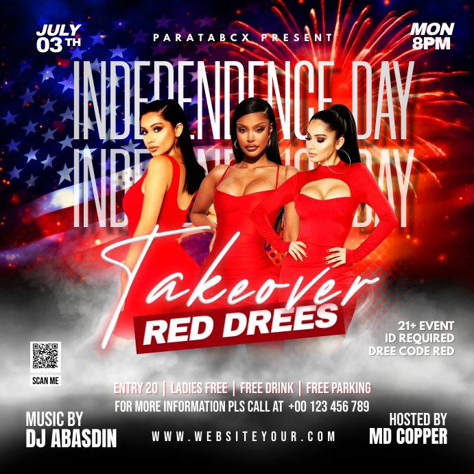 4th of July independence day party Wpis na Instagrama template