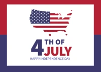 4th of July Independence day post Postcard template