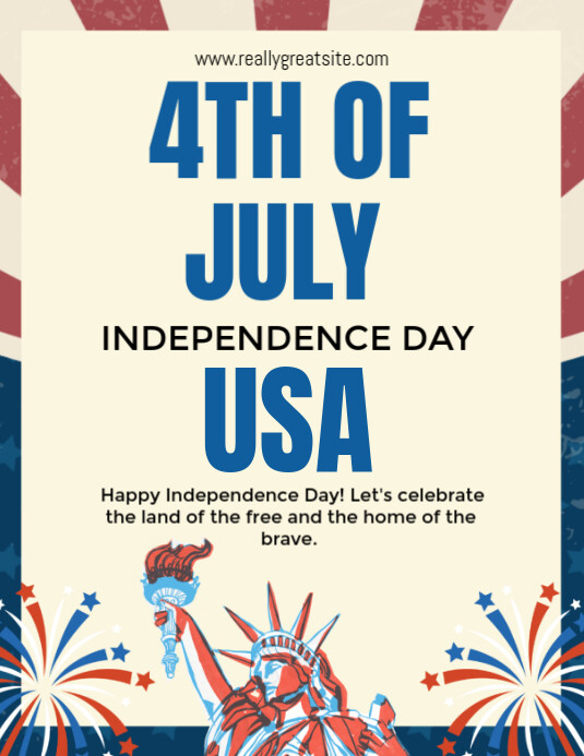 4th of july independence day usa flyer 2025 Ulotka (US Letter) template