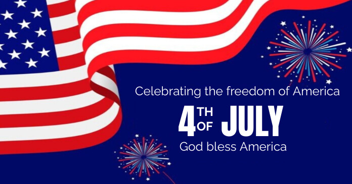 4th of july independence delt Facebook-billede template