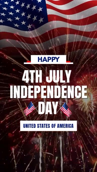 4th of July Instagram Story Independence Day Flyer Instagram-verhaal template