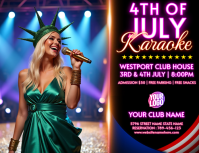 4th Of July Karaoke Night Party Flyer 传单(美国信函) template