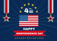 4th of July Medals Greeting Card Postcard template