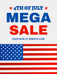4th Of July Mega Sale Flyer (US Letter) template