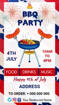 4th of July Menu Digital Display (9:16) template