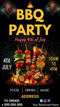 4th of july menu Digital Display (9:16) template