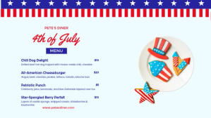 4th of July Menu Template Umbukiso Wedijithali (16:9)