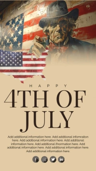 4th of July modern minimal pastel digital dis template