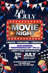 4TH Of July Movie Night Plakat template
