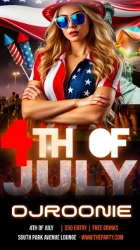 4th of July Night Party Video Instagram Story template