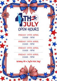 4th of july OPEN HOURS A4 template