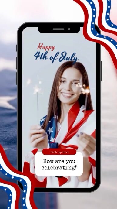 4th Of July Party  Digital Display (9:16) template