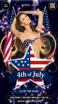 4th of July party event design instagram template