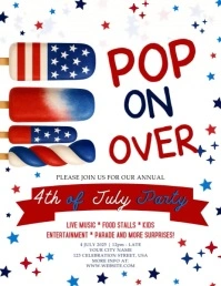 4th of July party event design instagram template ใบปลิว (US Letter)
