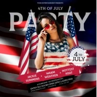 4th of July party event design instagram template สี่เหลี่ยมจัตุรัส (1:1)