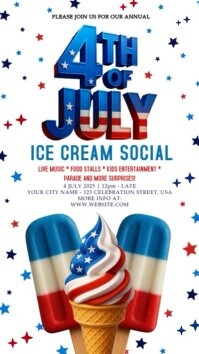 4th of July party event design instagram template Instagram-Story