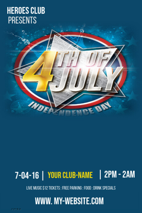 4th of July Party Flyer Poster template