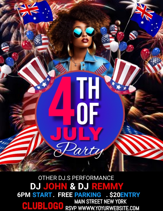 4th of July Party Flyer Template PosterMyWall