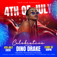 4TH OF JULY PARTY FLYER โพสต์บน Instagram template