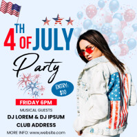 4th of July party flyer Instagram na Post template